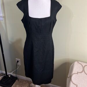 David Meister Black sweetheart neckline pleated bodice textured Dress